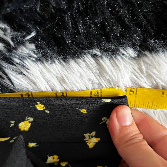 Black Floral Button Maxi Skirt Boho Cottagecore Romantic Prairie Fairycore XS - Picture 6 of 7